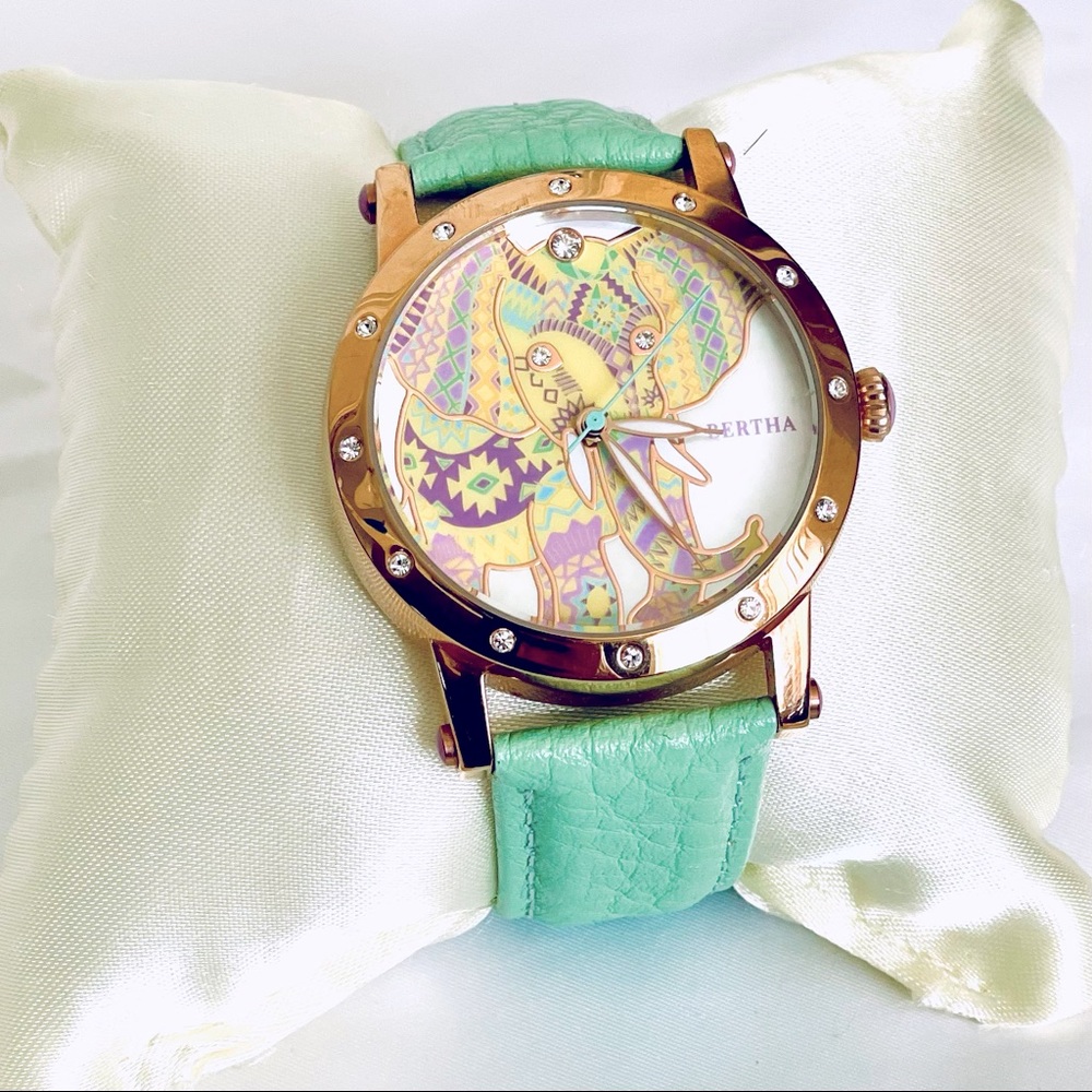 Bertha Betsy Elephant with Mother of Pearl Face Watch